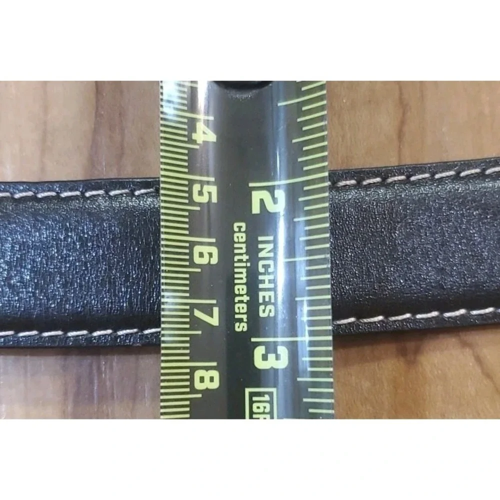 Fossil Reversible‎ Black and Red Stitched Leather Belt Size L 36